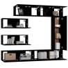 7 Piece TV Cabinet Set - Stylish Black Engineered Wood