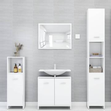 Stylish 4 Piece White Bathroom Furniture Set | HipoMarket