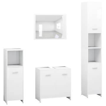 Stylish 4 Piece White Bathroom Furniture Set | HipoMarket