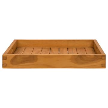 Solid Teak Wood Serving Tray 50x50 cm - Durable & Stylish