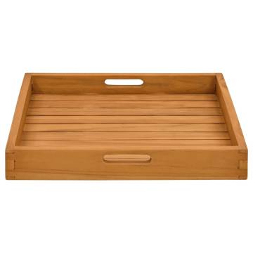 Solid Teak Wood Serving Tray 50x50 cm - Durable & Stylish