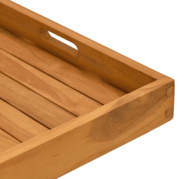 Solid Teak Wood Serving Tray 50x50 cm - Durable & Stylish