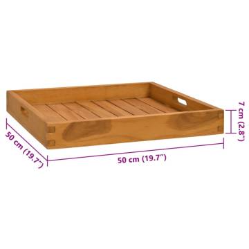 Solid Teak Wood Serving Tray 50x50 cm - Durable & Stylish