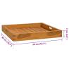 Solid Teak Wood Serving Tray 50x50 cm - Durable & Stylish