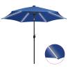 Parasol with LED Lights and Aluminium Pole 300 cm Azure Blue Colour blue Quantity in Package 1 