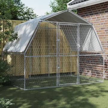 Dog Cages 2 pcs with Roof & Door | Galvanised Steel - HipoMarket