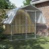 Dog Cages 2 pcs with Roof and Door Silver Galvanised Steel Size 285 x 195 x 230 cm 