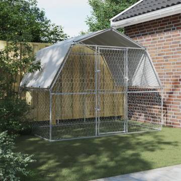 Dog Cages 2 pcs with Roof & Door | Galvanised Steel - HipoMarket