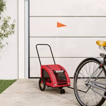 Pet Bike Trailer - Red Oxford Fabric & Iron | HipoMarket