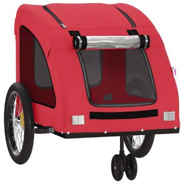 Pet Bike Trailer - Red Oxford Fabric & Iron | HipoMarket