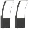 Outdoor LED Wall Lights - 2pcs Black Aluminium | HipoMarket