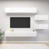 6 Piece TV Cabinet Set High Gloss White Engineered Wood Colour high gloss white Quantity in Package 6 Width 100 cm 