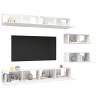 Stylish 6 Piece High Gloss White TV Cabinet Set - HipoMarket