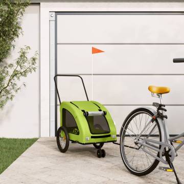 Pet Bike Trailer - Green Oxford Fabric & Iron | HipoMarket