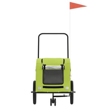 Pet Bike Trailer - Green Oxford Fabric & Iron | HipoMarket