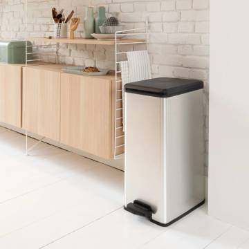 Curver Slim Pedal Bin Deco 40L Silver | Stylish Waste Solution