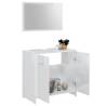 3 Piece High Gloss White Bathroom Furniture Set | Hipomarket