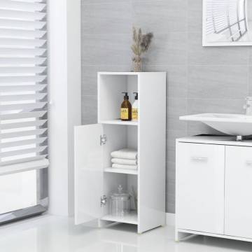 3 Piece High Gloss White Bathroom Furniture Set | Hipomarket