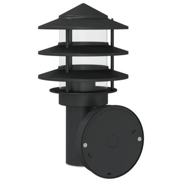 Outdoor Wall Lights with Sensors - 2pcs Black Stainless Steel