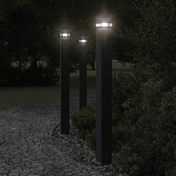 Outdoor Floor Lamps 3pcs Black 110 cm Aluminium | HipoMarket