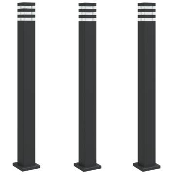 Outdoor Floor Lamps 3pcs Black 110 cm Aluminium | HipoMarket