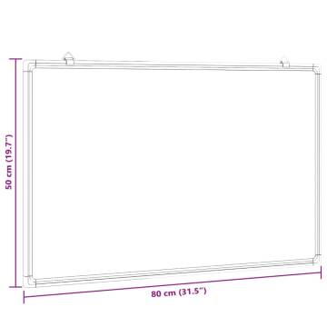 Magnetic Whiteboard 80x50 cm - Aluminium Frame | HipoMarket