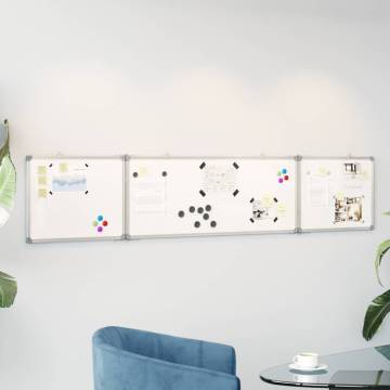 Magnetic Whiteboard Foldable 200x40 cm Aluminium - HipoMarket