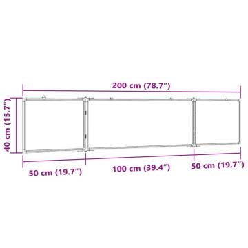 Magnetic Whiteboard Foldable 200x40 cm Aluminium - HipoMarket