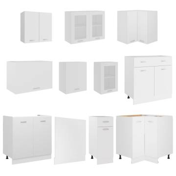 11 Piece Kitchen Cabinet Set - White Engineered Wood