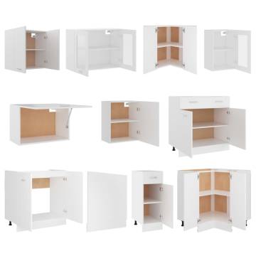 11 Piece Kitchen Cabinet Set - White Engineered Wood