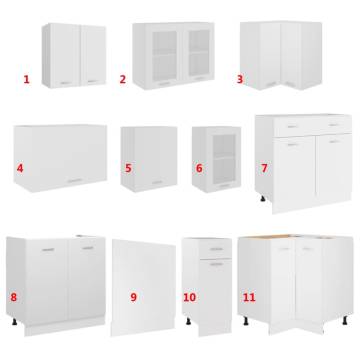 11 Piece Kitchen Cabinet Set - White Engineered Wood