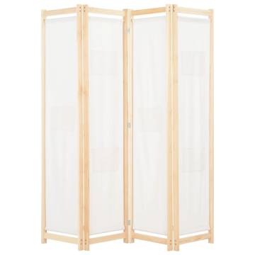 Stylish 4-Panel Cream Room Divider - 160x170 cm