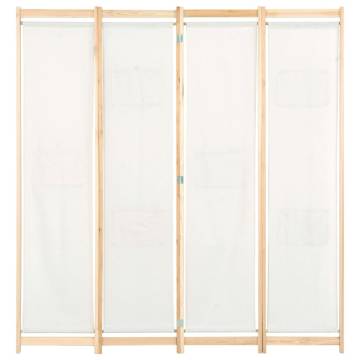 Stylish 4-Panel Cream Room Divider - 160x170 cm