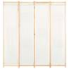 Stylish 4-Panel Cream Room Divider - 160x170 cm