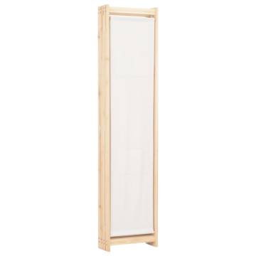 Stylish 4-Panel Cream Room Divider - 160x170 cm