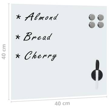 Wall Mounted Magnetic Glass Board 40x40 cm | Hipomarket