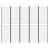 5-Panel Room Divider White 250x200 cm | Privacy & Style