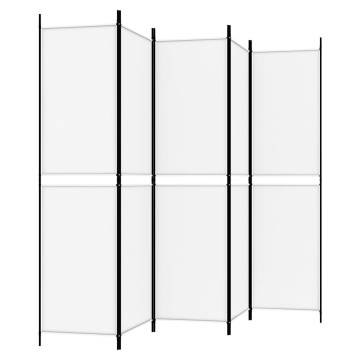 5-Panel Room Divider White 250x200 cm | Privacy & Style