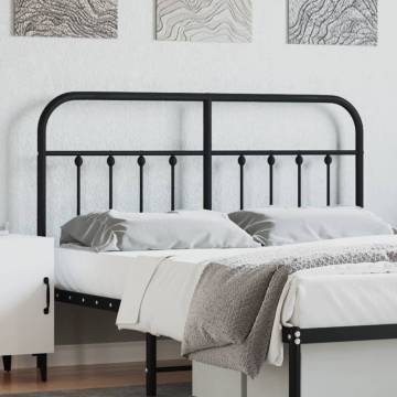 Black Metal Headboard 135 cm - Stylish & Sturdy Design