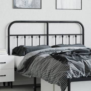 Black Metal Headboard 135 cm - Stylish & Sturdy Design