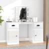 Dressing Table with LED High Gloss White 130x50x132.5 cm Colour high gloss white Quantity in Package 1 