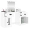 Dressing Table with LED High Gloss White - Stylish & Practical