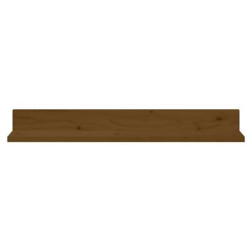 Wall Shelves - 2 pcs Honey Brown Solid Pine Wood | HipoMarket