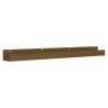 Honey Brown Wall Shelves - 2 pcs Solid Pine - 110x12x9 cm