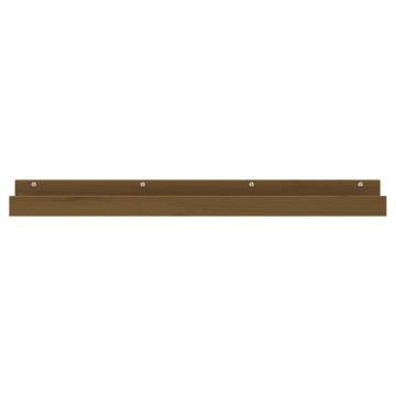 Honey Brown Wall Shelves - 2 pcs Solid Pine - 110x12x9 cm