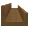 Honey Brown Wall Shelves - 2 pcs Solid Pine - 110x12x9 cm