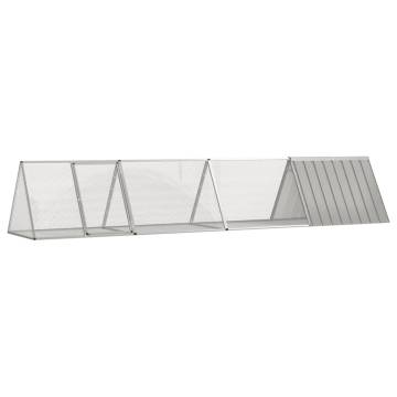 Rabbit Cage Grey - Durable Galvanised Steel, 403.5x80.5x71 cm