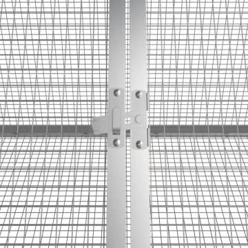 Rabbit Cage Grey - Durable Galvanised Steel, 403.5x80.5x71 cm