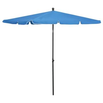 Garden Parasol with Pole 210x140 cm - Azure Blue | HipoMarket