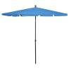 Garden Parasol with Pole 210x140 cm Azure Blue Colour azure blue Quantity in Package 1 